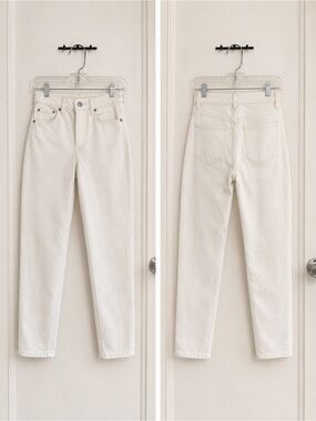 Rag and Bone Cream Skinny Jeans Womens 26 Nina High Rise Ankle Cigarette